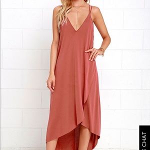 NWT Lulu’s Mood & Melody Washed Red High-Low Dress